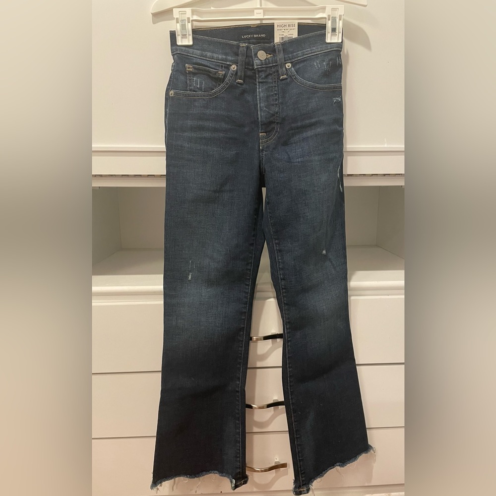 Lucky Brand High Rise Crop Mini Boot Cut Jeans 24R